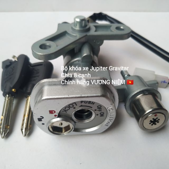 Trọn bộ ổ khóa xe Jupiter Gravitar + khóa yên chìa 8 cạnh chống trộm cao cấp chính hãng VƯƠNG NIỆM 🇻🇳