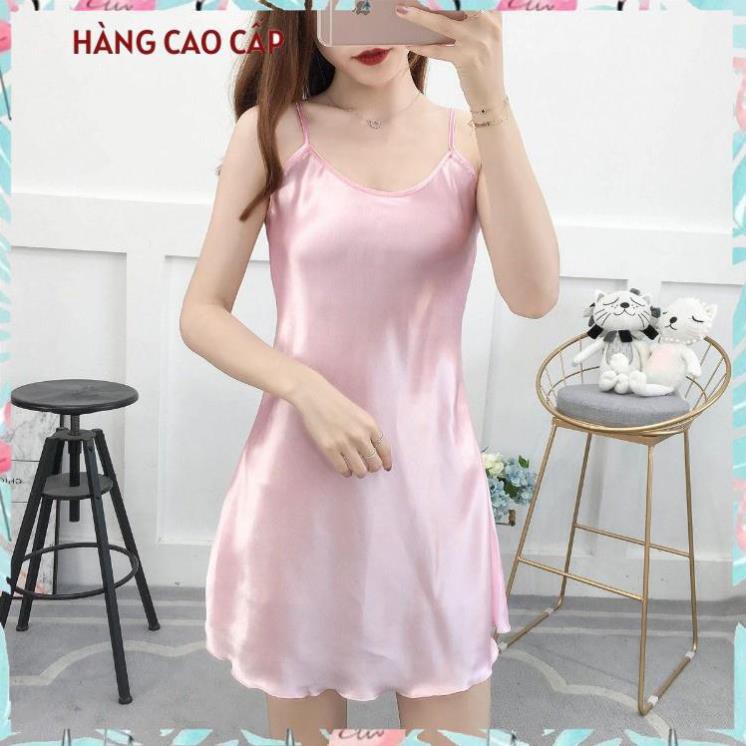 Đầm ngủ hai dây đơn giản màu hồng dễ thương Thư Thư [HÀNG CAO CẤP]