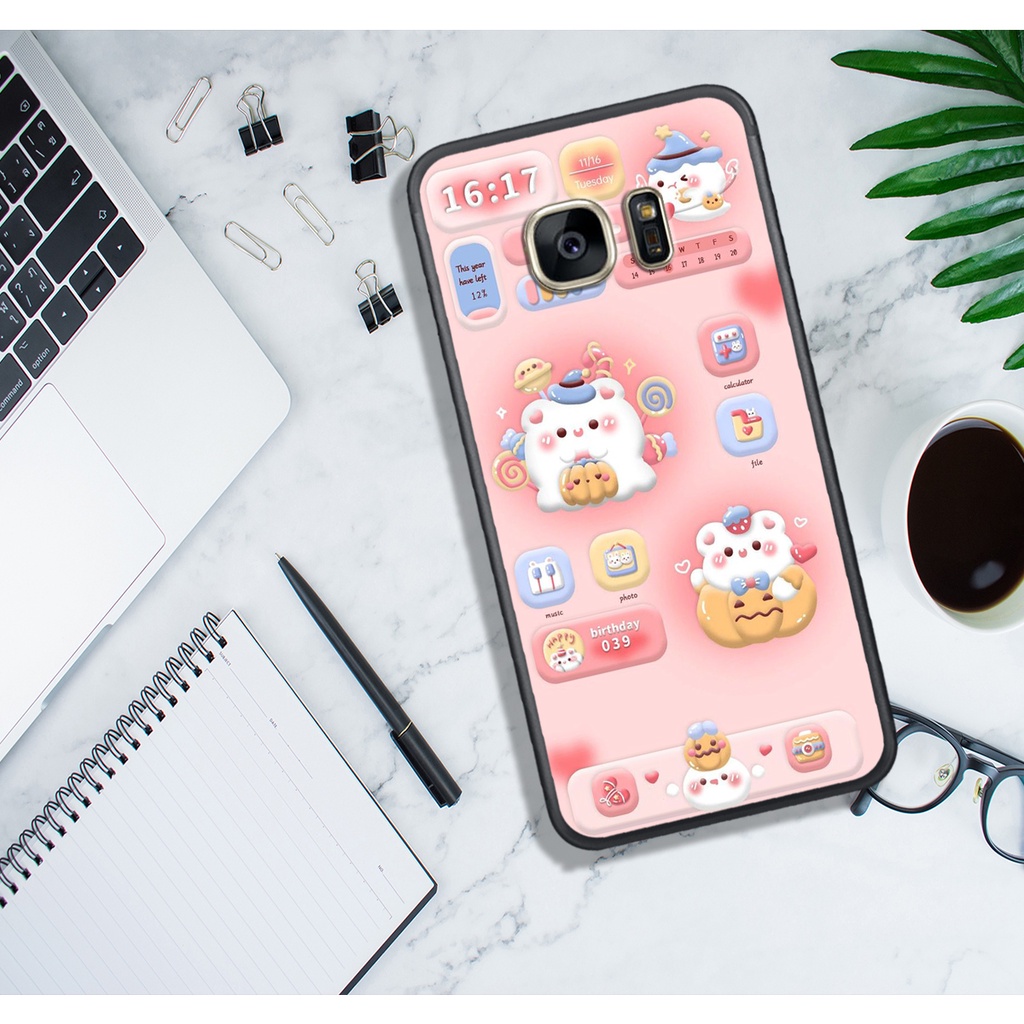 ỐP LƯNG SAMSUNG S6 - S6E - S7 - S7E , IN HÌNH GẤU NÂU CHOCOLATE ĐÁNG YÊU.