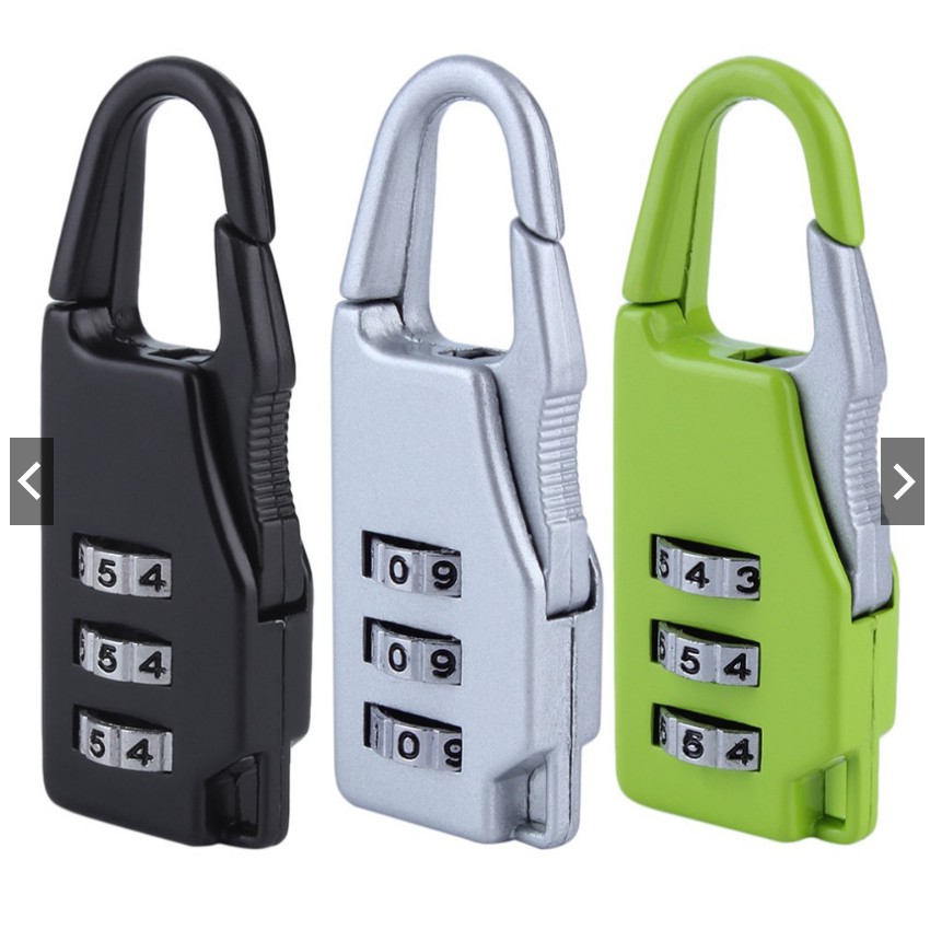 Khóa số mini zipper lock 3 số