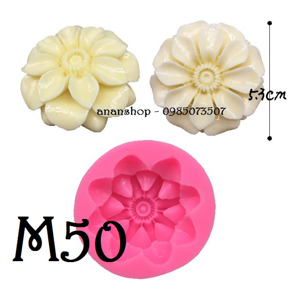 Khuôn silicon 4D hoa M50