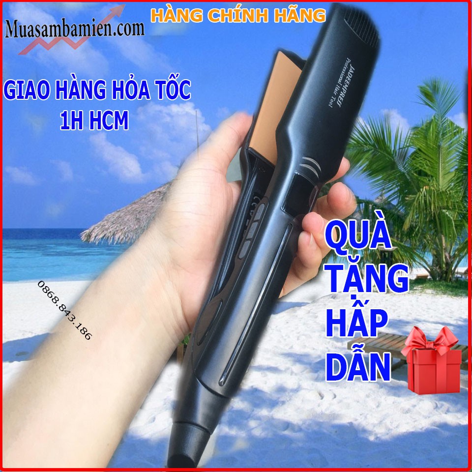 Máy kẹp tóc bản lớn 803 máy duỗi cao cấp Chỉnh nhiệt Bản kẹp bằng Gốm cao cấp [Tặng Kèm kẹp vịt chia tóc]