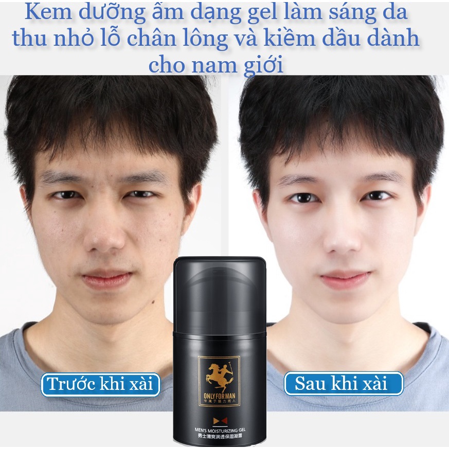 Kem Gel Dưỡng ẩm Làm sạch sâu dành cho nam giới ONLY FOR MAN'S kiềm dầu và làm trắng da,mịn màng và thu nhỏ lỗ chân lông