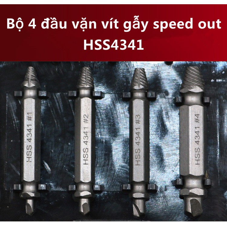 BỘ 4 ĐẦU VẶN VÍT GẪY SPEED OUT 800