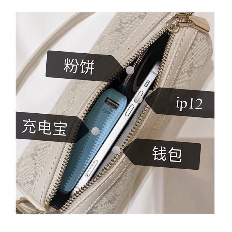 SẴN Túi Kẹp Nách Hình Trụ Màu Trắng Hai Dây Đeo Bản Đẹp