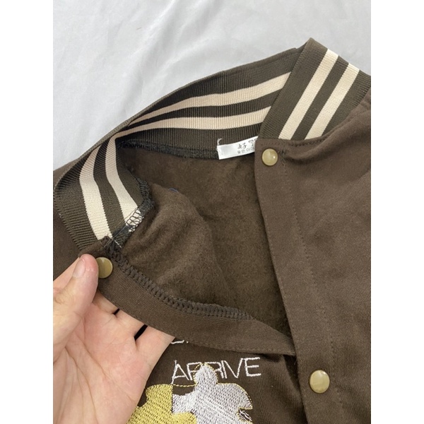 VARSITY JACKET BOMBER CHỮ A NÂU