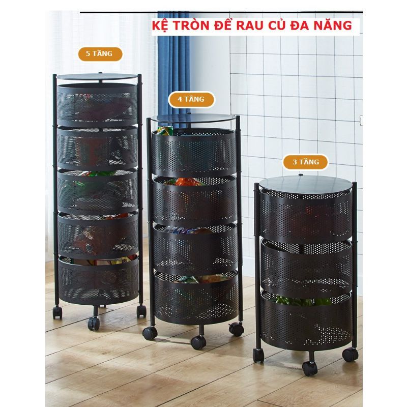 Kệ tròn xoay đựng đồ nhà bếp đa năng