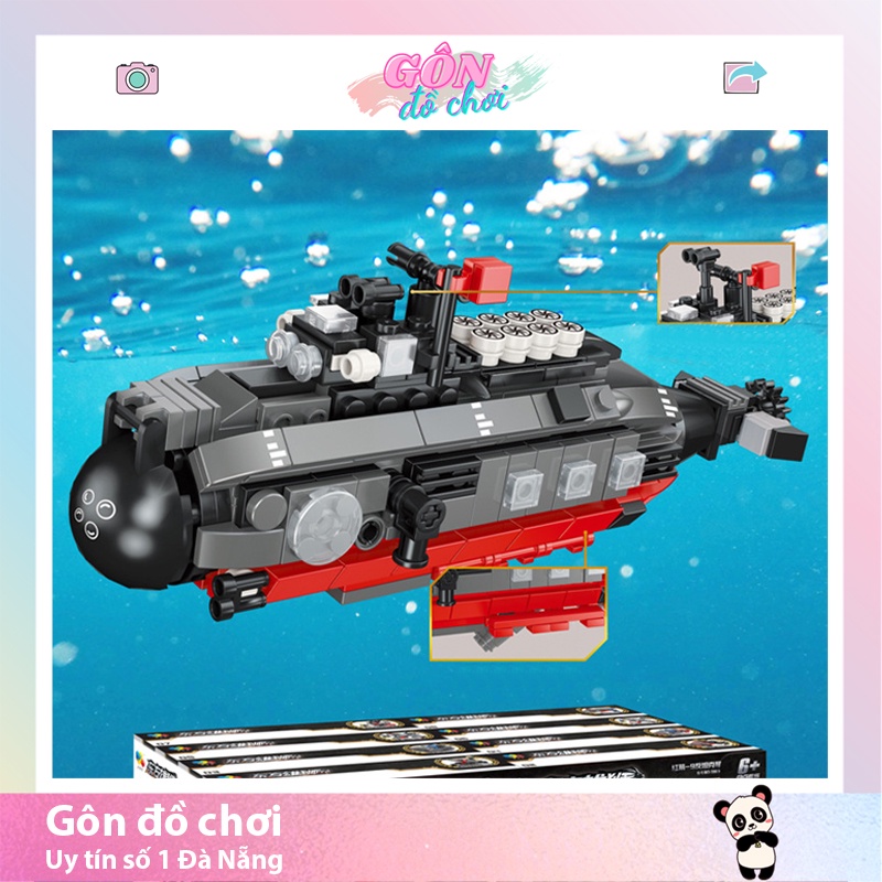 Lego Xếp Hình Cho Bé Đồ Chơi Trí Tuệ Siêu Tàu Ngầm Chiến Đấu Siêu Cấp 673 Chi Tiết 8 Trong 1 Gôn đồ chơi