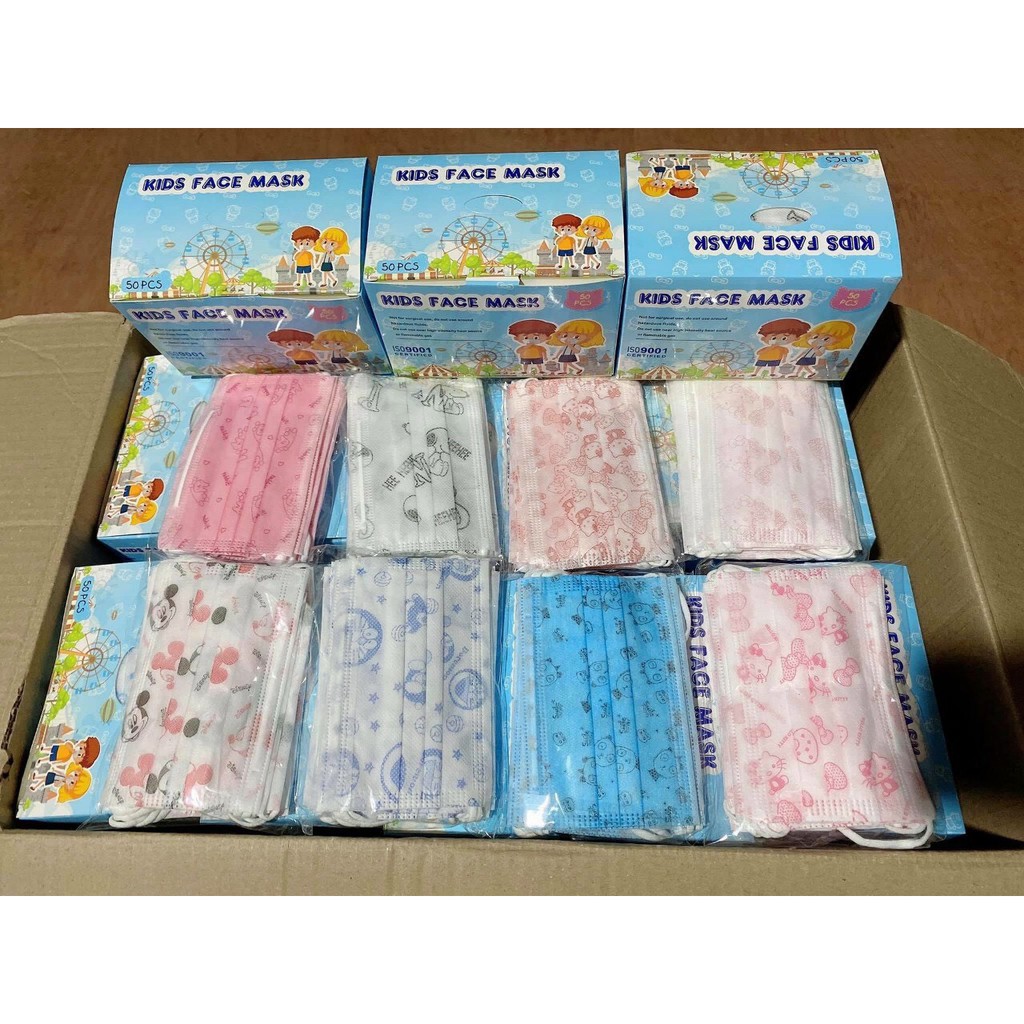 Hộp 50 chiếc khẩu trang cho bé 2-8 tuổi | BigBuy360 - bigbuy360.vn