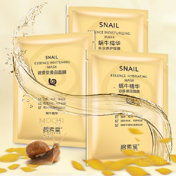 Mặt Nạ Ốc Sên Vàng Collagen Dưỡng Trắng Da l Cấp Ẩm Da Khô l Trẻ Hóa Mask Giấy Đắp Mặt Snail Bisutang Nội Địa MOCHI SHOP