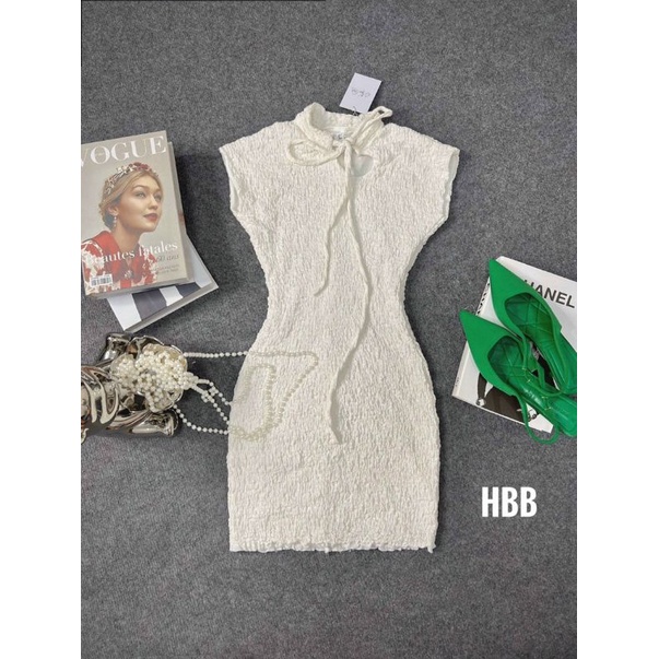 Váy xốp cổ tàu Đầm ôm siêu tôn dáng | BigBuy360 - bigbuy360.vn