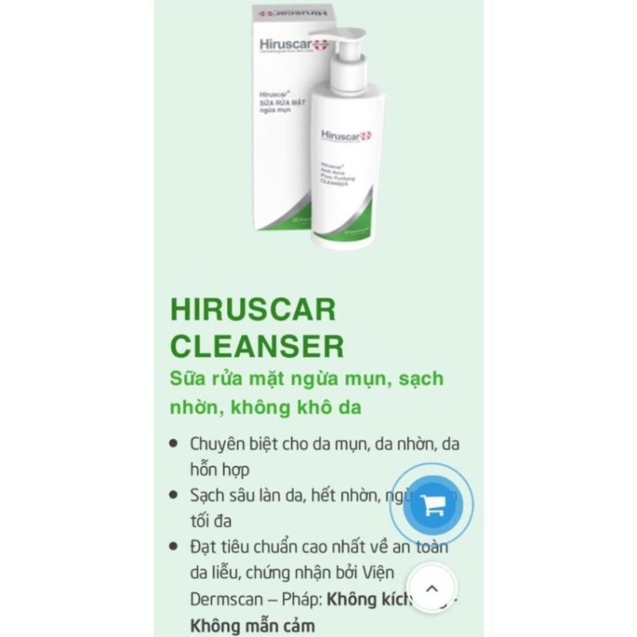 Sữa rửa mặt ngừa mụn Hiruscar Anti-Acne Cleanser+ 100ml