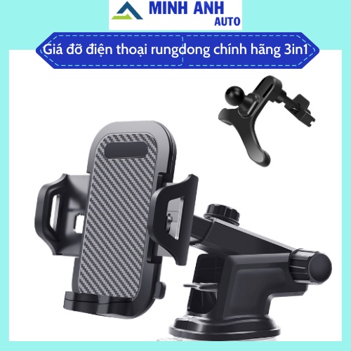 Giá đỡ điện thoại trên ô tô xoay 360 độ, hít gắn taplo và cửa gió điều hòa, kẹp điện thoại ô tô chắc chắn