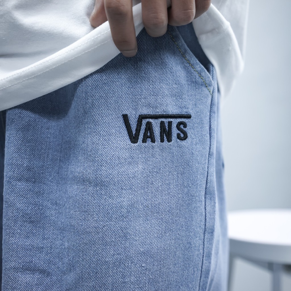 VANS 21ss mới nhất cho nam và nữ quần ống rộng denim mùa xuân và hè