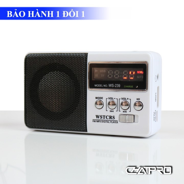 Radio Mini Nghe Nhạc Thẻ Nhớ, USB, Nghe Kinh Phật, Đài FM WS-239 Ksỉ buôn