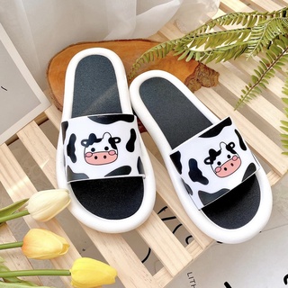 Dép đi trong nhà hình bò sữa đế tròn dễ thương