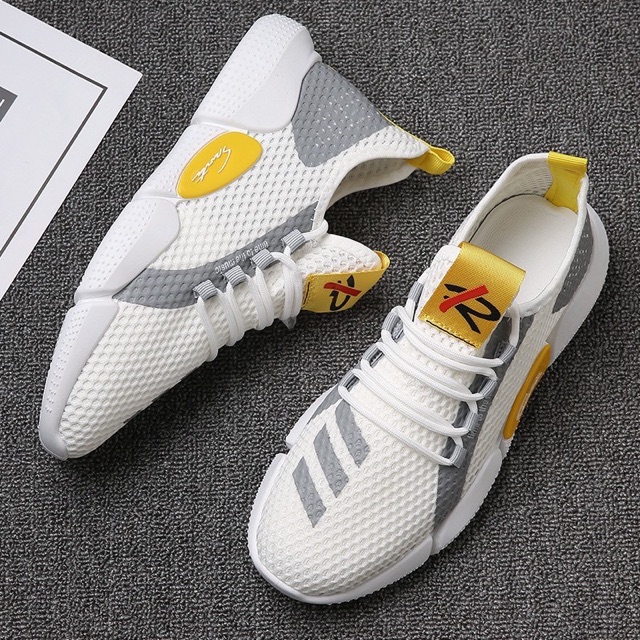 [Mã FAMAYMA2 giảm 10K đơn 50K] Giầy thể thao chữ RRR trắng đế R mác vàng | BigBuy360 - bigbuy360.vn