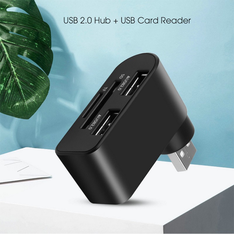 Bộ Chia 2 Cổng Usb 2.0 Với Đầu Đọc Thẻ Nhớ Tf Sd Cho Laptop Ssvn | BigBuy360 - bigbuy360.vn