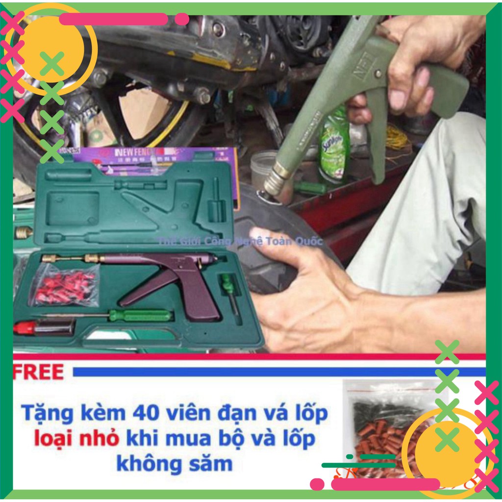 [FREE SHIP] 💥[FREE SHIP]💥Bộ vá lốp xe máy không săm xăm Tặng 40 đạn vá lốp Đa Năng Tiện Dụng 💥SIÊU HOT💥