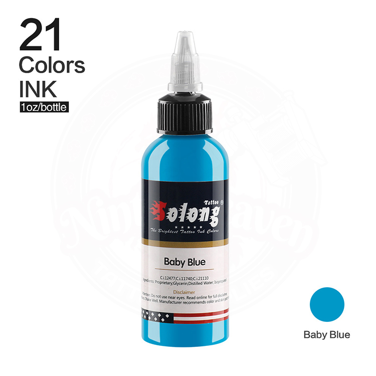 Mực Xăm Vĩnh Viễn Solong 21 Màu, size 30 ml. Chai
