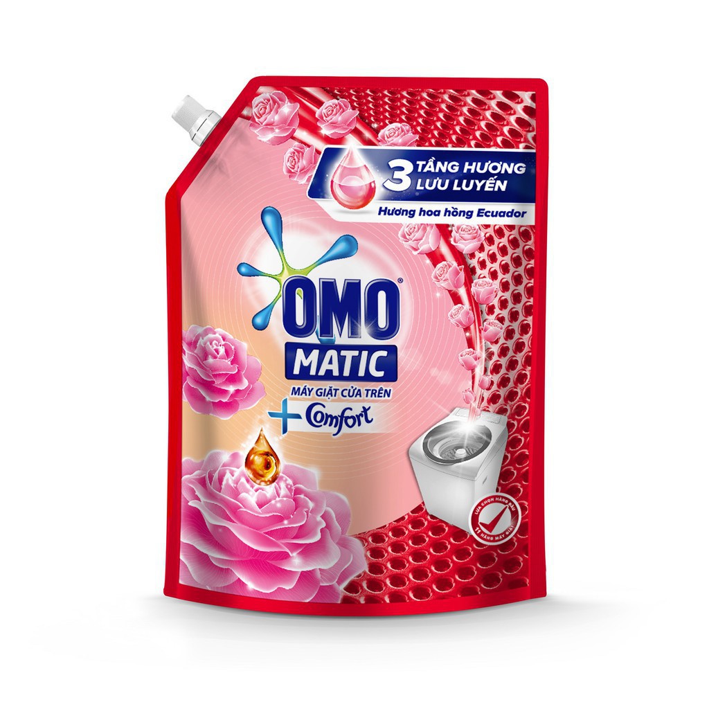 Nước giặt OMO MACTIC Comfort Hương Hoa Hồng túi 2.3KG (MỚI)