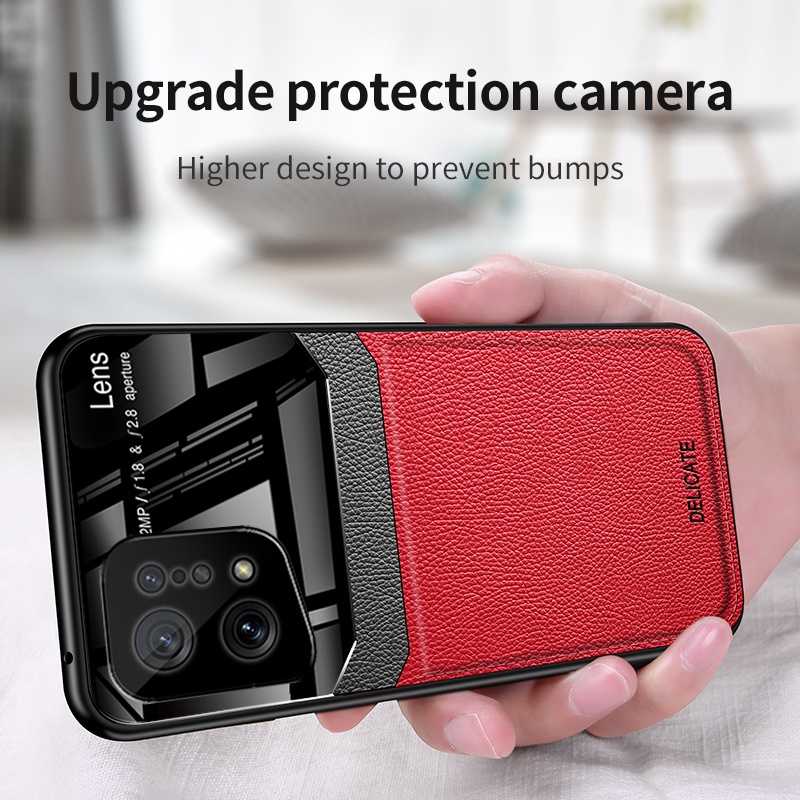 Ốp Điện Thoại Da Mềm Phối Mặt Gương Chống Sốc Cho Oppo Find X5 Pro Find X3 X2 Pro