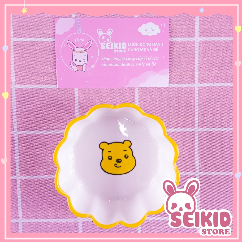 Bát Sứ Ăn Dặm Cao Cấp Hình Hoa Họa Tiết Đủ Màu Seikid Store 80ml X13