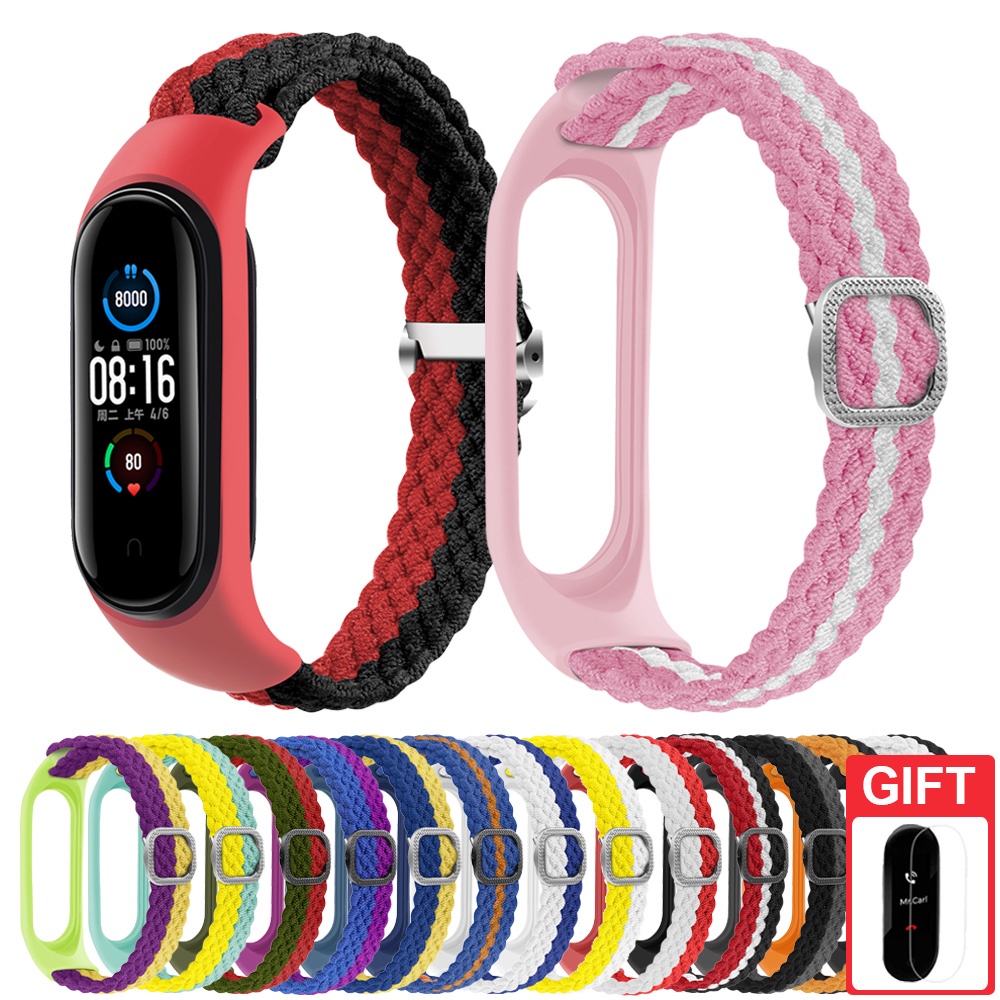 Dây Đeo Nylon Thoáng Khí Thay Thế Cho Đồng Hồ Thông Minh Xiaomi Mi Band 7 6 5 4 3