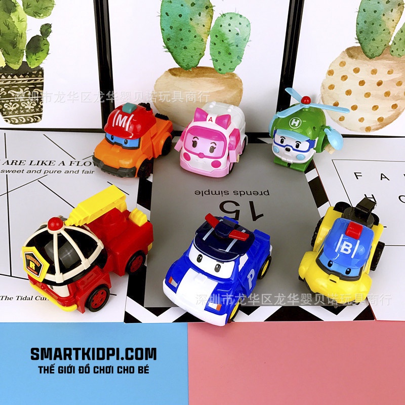 [HÀNG LOẠI 1] Ảnh Thật Bộ 6 Xe Robocar Poli biến hình