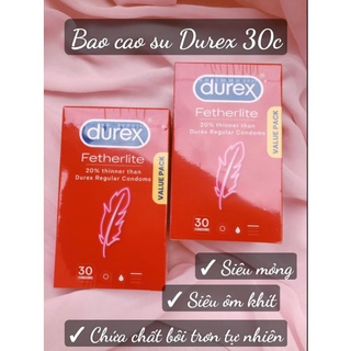 [HÀNG ÚC] Bao cao su siêu mỏng Durex 30 miếng nội địa Úc Limosu