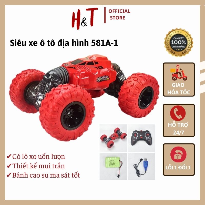 Xe ô tô địa hình điều khiển từ xa 581A-1 tự động quay khi gặp vật cản thích hợp cho bé trai từ 3 tuổi