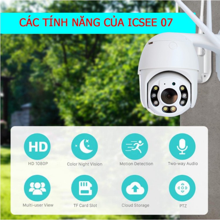 Camera giám sát an ninh ngày/đêm siêu nét, xoay 360 độ, báo động tự động chống trộm từ xa - YOOSEE iCSee07 Full HD 1080p