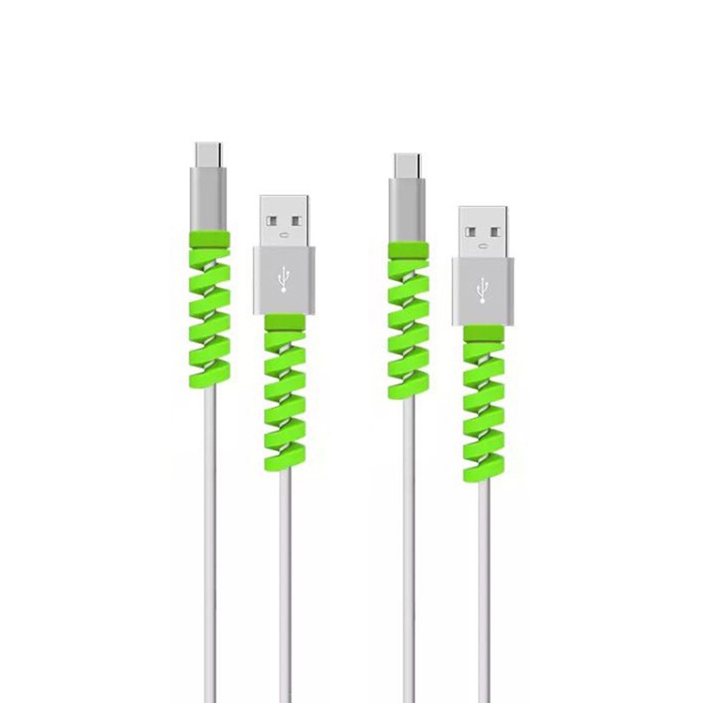 Phụ kiện bảo vệ dây cáp sạc USB dạng xoắn bằng silicon độc đáo thích hợp cho IPHONE