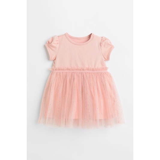 Váy H&M bé gái 2 màu hồng trắng siêu đáng yêu