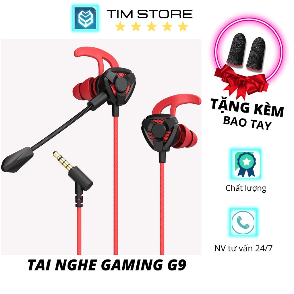 Tai nghe gaming G9 có mic rời TIM STORE GAMING , máy tính  PUBG mobile micro nối dài.