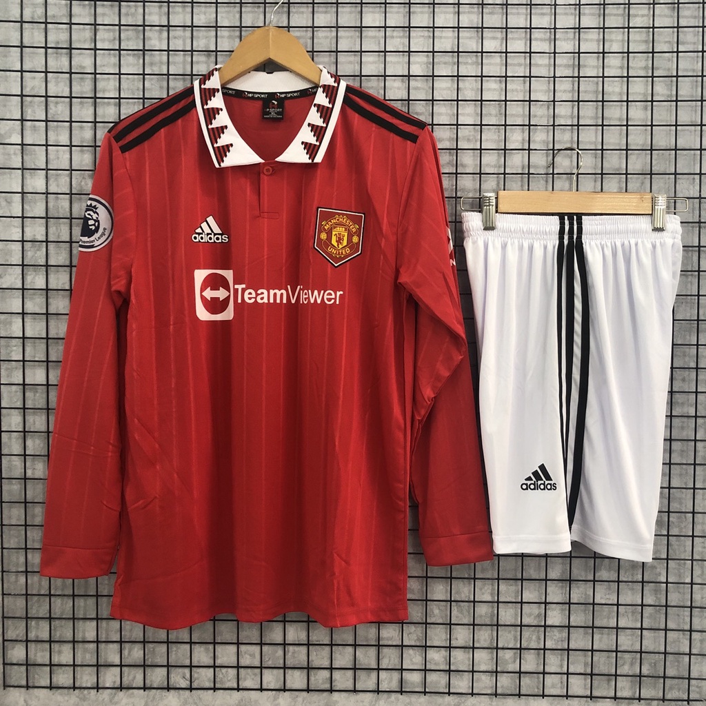 (NEW2023) Bộ quần áo đá banh MU đỏ sân nhà 2023FLG tay dài UPDATE MỚI NHẤT
