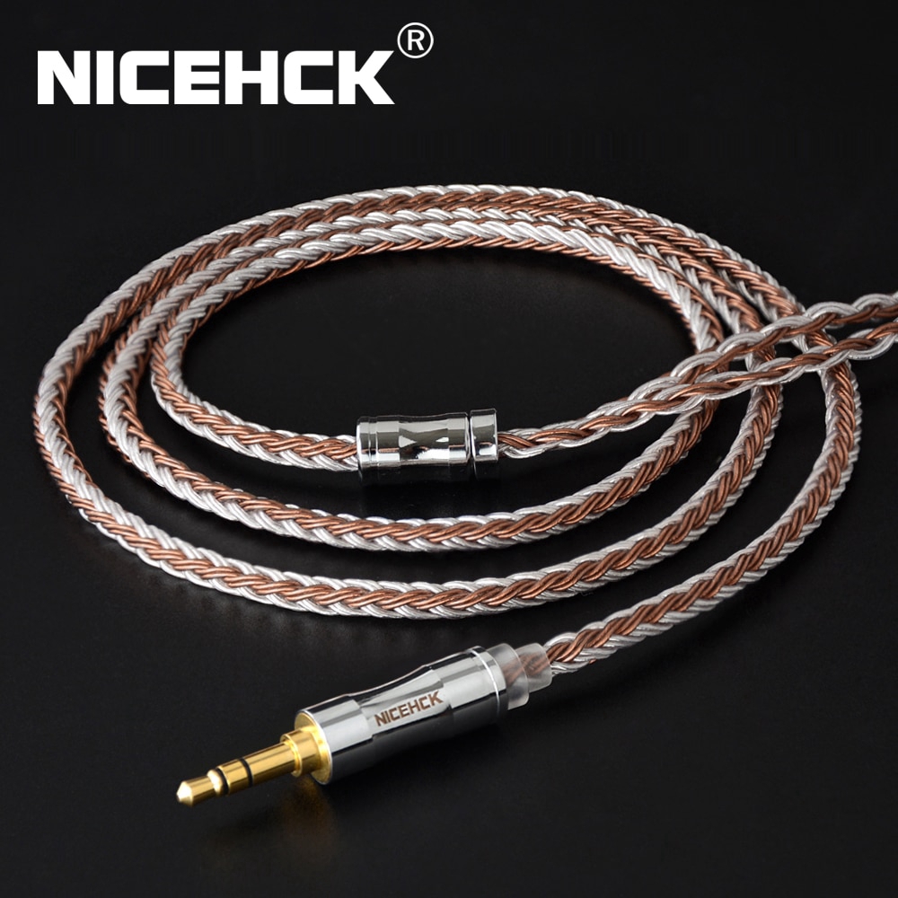 NICEHCK C16-5 16 Core Copper Silver Mixed Cable  3.5/2.5/4.4mm Plug MMCX/2Pin/QDC/NX7 Pin For KZ ZSX C12 V90 TFZ T2 CCA