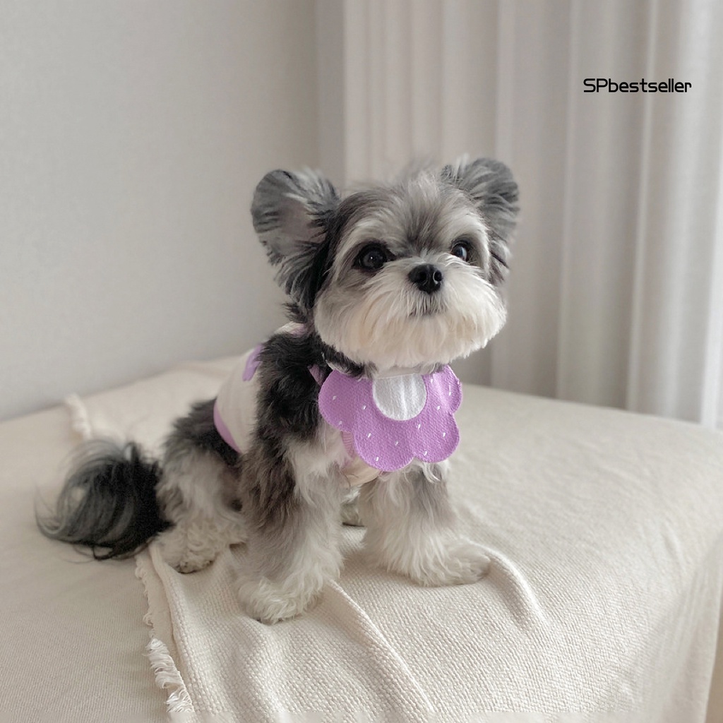 Yếm ăn dệt kim hình chú ong/ bông hoa dễ thương cho thú cưng