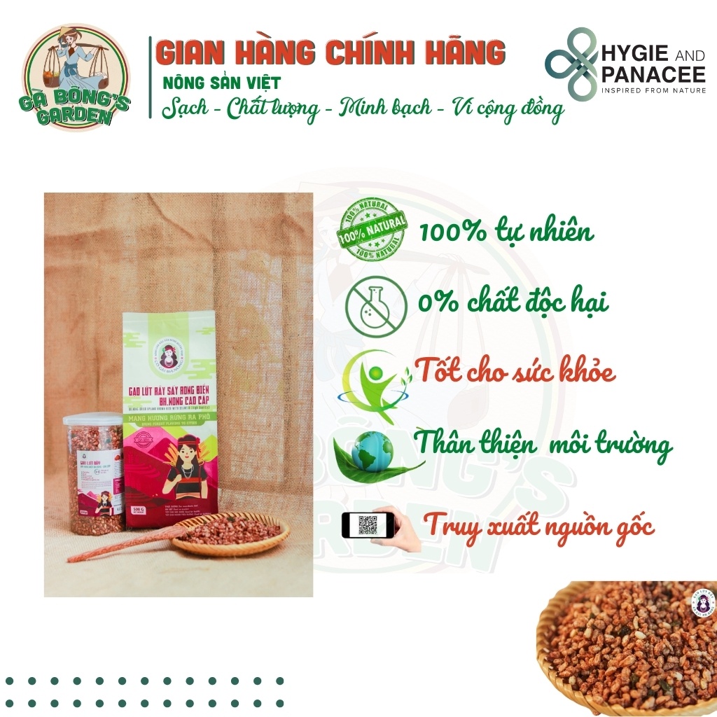 Gạo Lứt Rẫy Sấy Rong Biển Ăn Liền Thơm Ngon Cô Gái Bh.nong Túi 500g