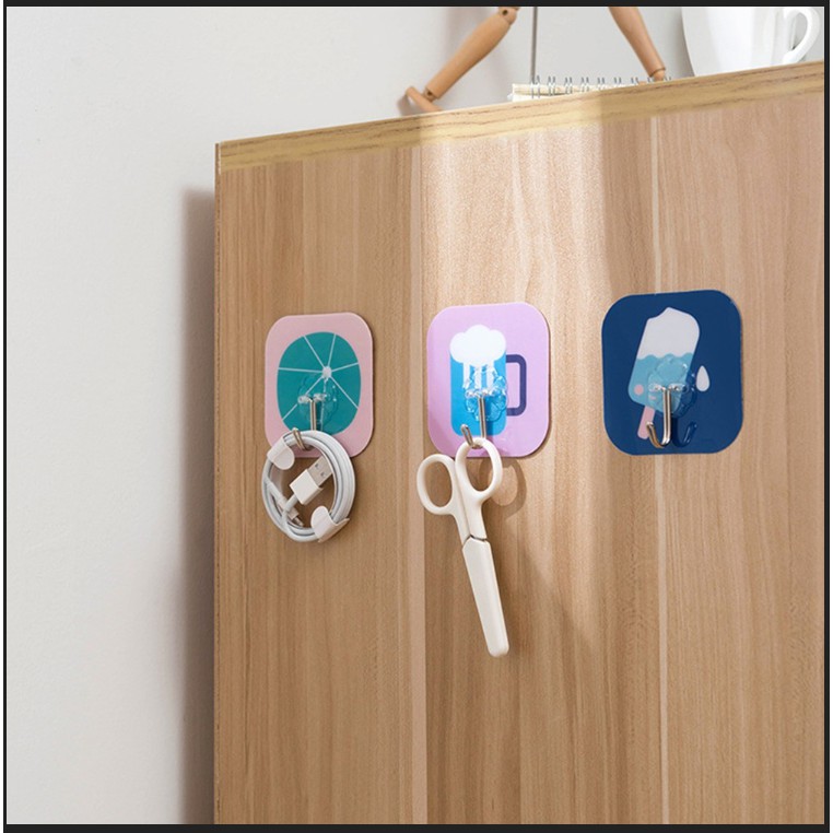(Video Review) Bộ 10 Móc Dán Tường Treo Đồ Decor NHIỀU HÌNH K6 Đa Năng Loại 1 - Siêu Dính Cường Lực Thần Thánh - 6X6 Cm
