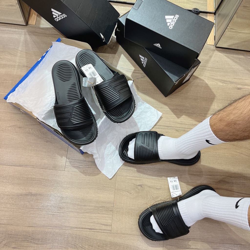 [CHÍNH HÃNG] Dép quai ngang A.D.I.D.A.S ALPHA BOUNCE 2.0 TRIPPLE BLACK