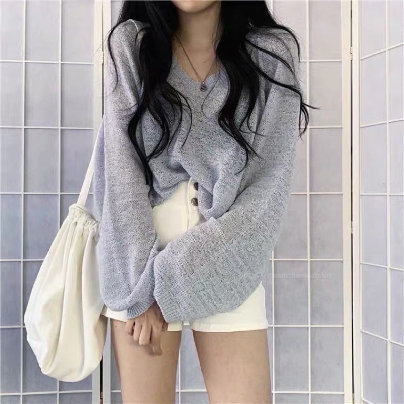 Quần áo taobao new thanh lý - áo cadigan dài tay 100