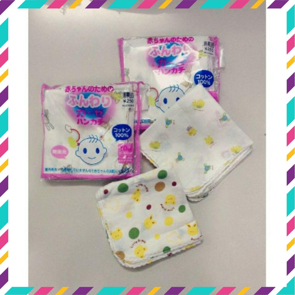 Sỉ - Set 10 khăn xô sữa xuất Nhật loại hoa văn [BI &amp; CI]