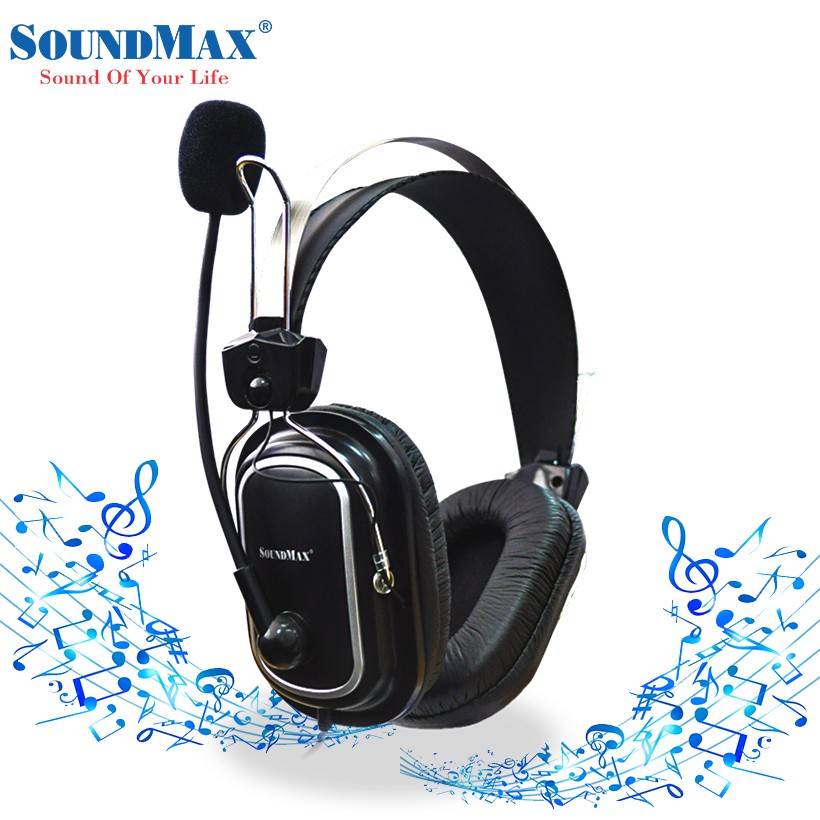 Tai nghe Soundmax AH 302 (Đen) Chính hãng phân phối