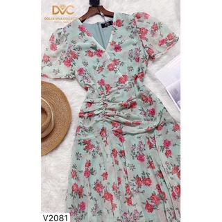 VÁY VOAN CỔ V - HÀNG THIẾT KẾ DVC