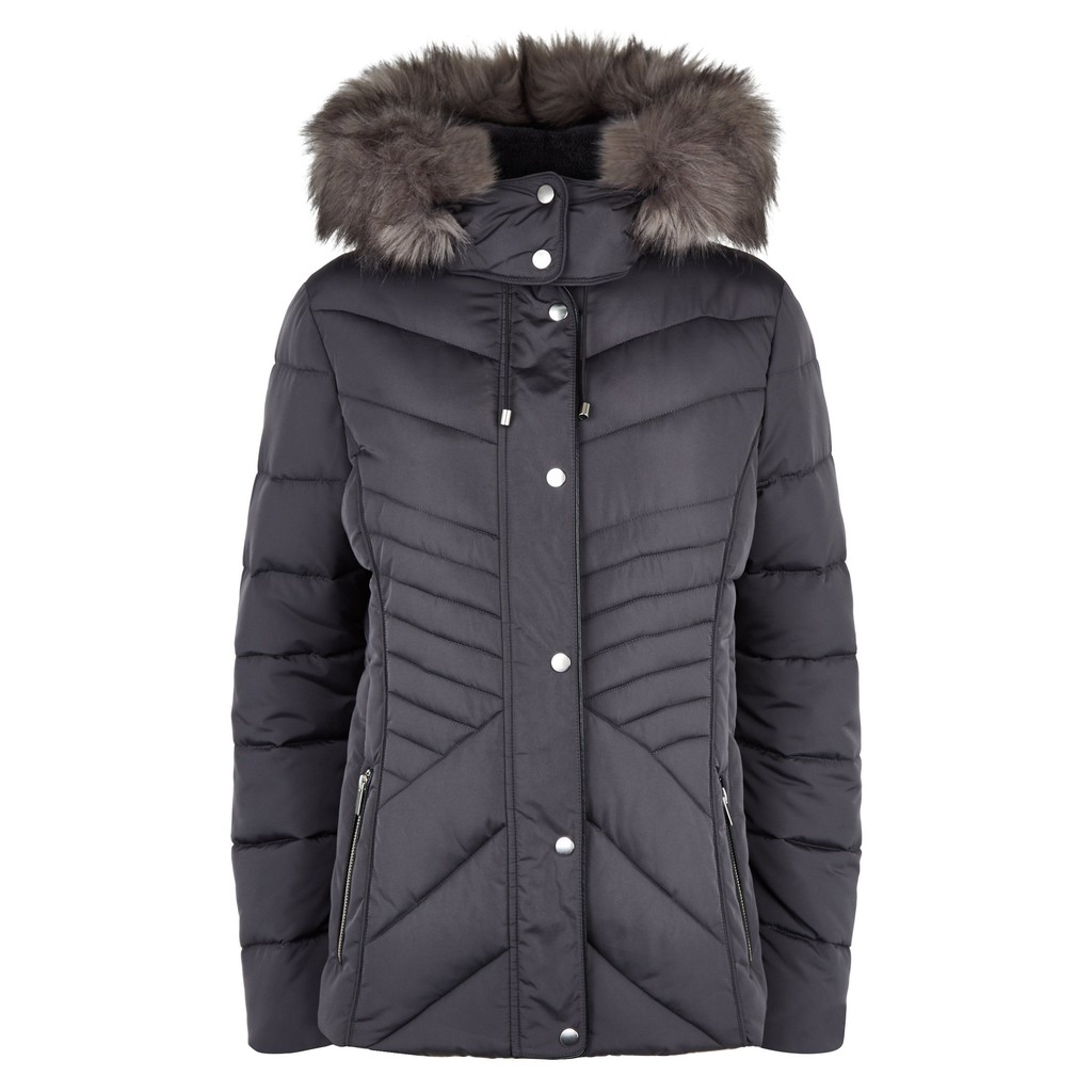 Áo khoác phao Newlook mũ lót lông UK6