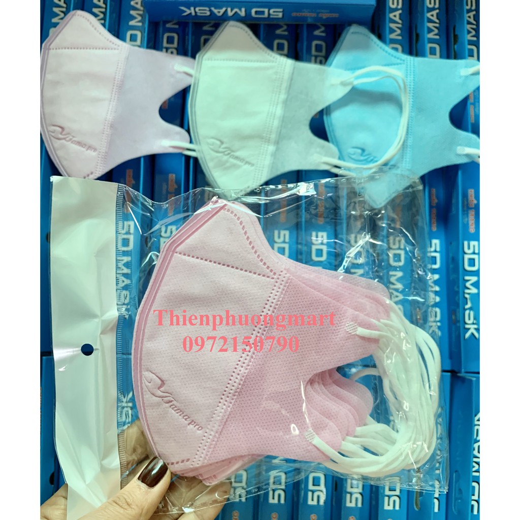 Khẩu Trang 3D Mask FAMAPRO NAM ANH Hộp 10 Cái - Khẩu trang y tế Nam Anh 5D mask