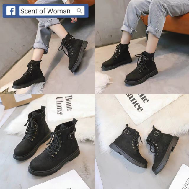 Combat boot da lộn trẻ trung cá tính