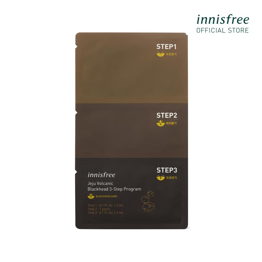 [Mã COSIFSBD giảm 10% đơn 400K] Mặt nạ 3 bước lột mụn đầu đen innisfree Jeju Volcanic Blackhead 3Step Program (1 Miếng)