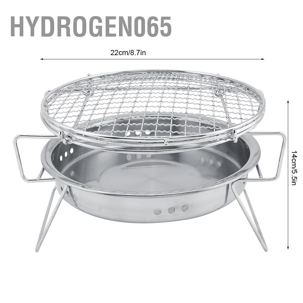 Hàng giao ngayThép không gỉ Mini BBQ Grill Gấp Di động Thích hợp cho các hiên cắm trại ngoài trời